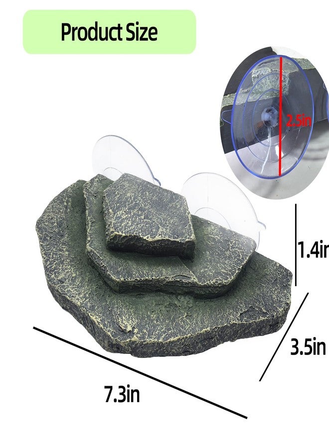 kathson Turtle Basking Platform, Tortoise Basking Platform with Suction Cups, Tortoise Climbing Ramp Basking Dock Floating Resting Terrace for Terrapins, Frogs (Green) - Image 2